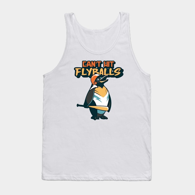 Funny Baseball Penguin Tank Top by Johan13